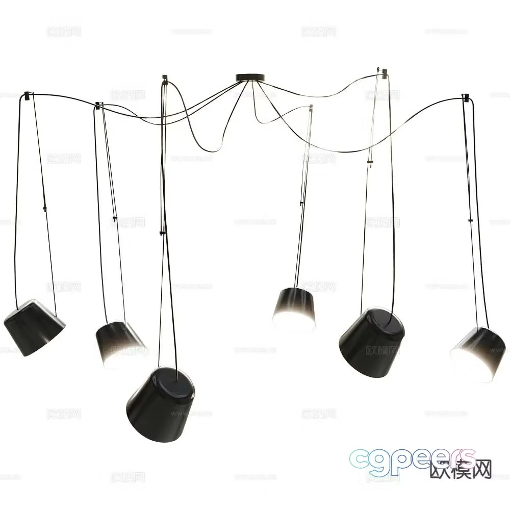 Ole multi-head chandelier living room chandelier 3d model