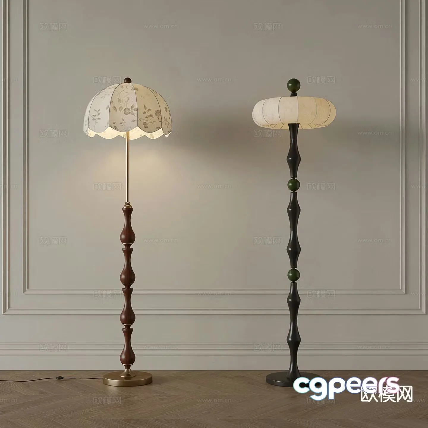 Medieval style floor lamp 3d model