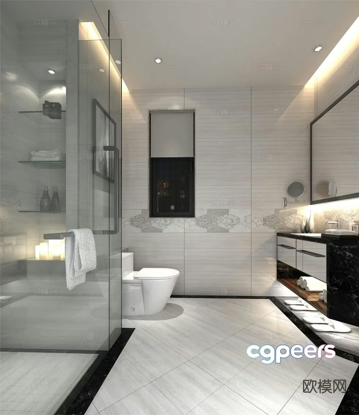 Modern bathroom bathroom toilet 3d model