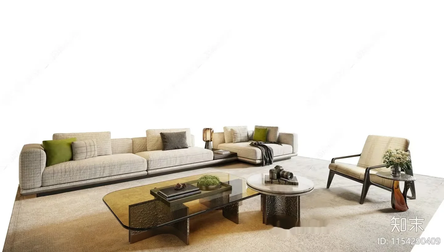 Modern Living Room 3D Model – 7023 – VRAY Render
