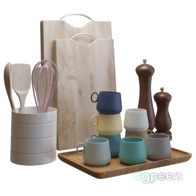 3ds Max Free – Kitchen accessories (with color cups)