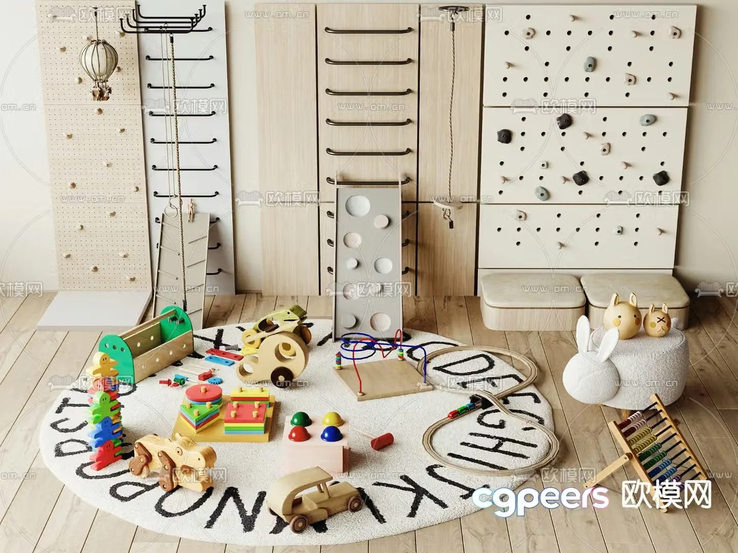 Modern children’s entertainment area 3d model