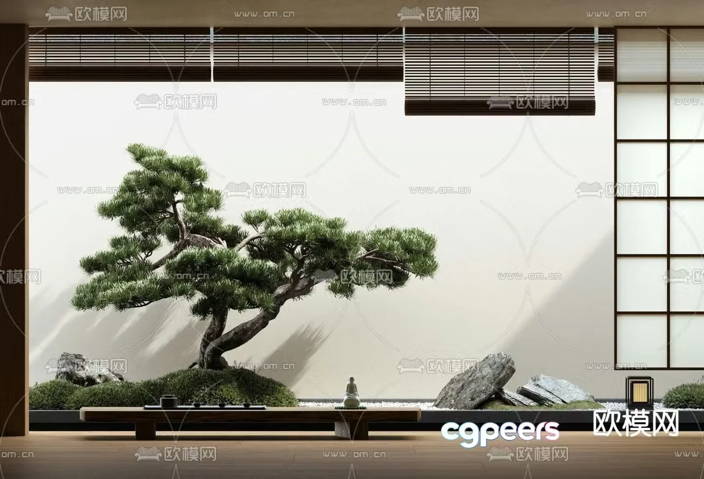 Landscape sketch pine tree landscaping landscape stone 3D model