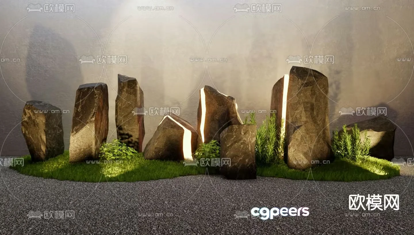 Landscape Stone Dry Mountain Stone Luminous Stone 3d model