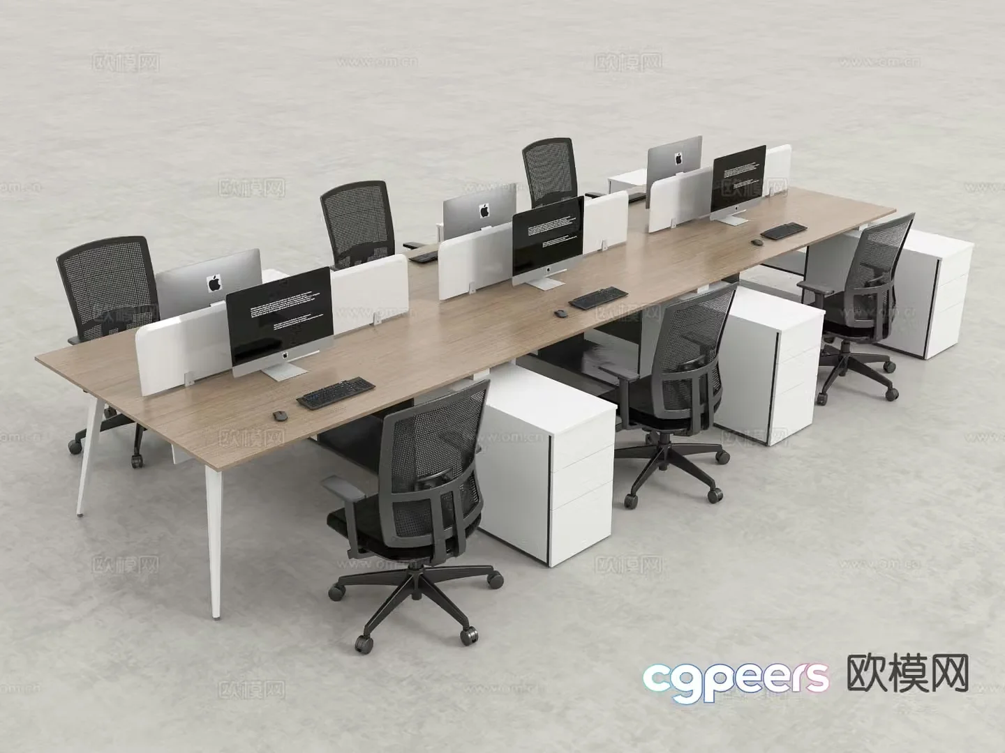 Card space desk workstation 3D model