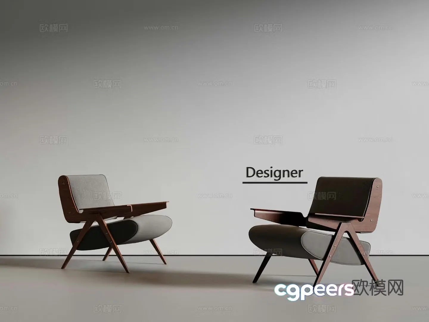 Medium style leisure chair sofa chair 3d model