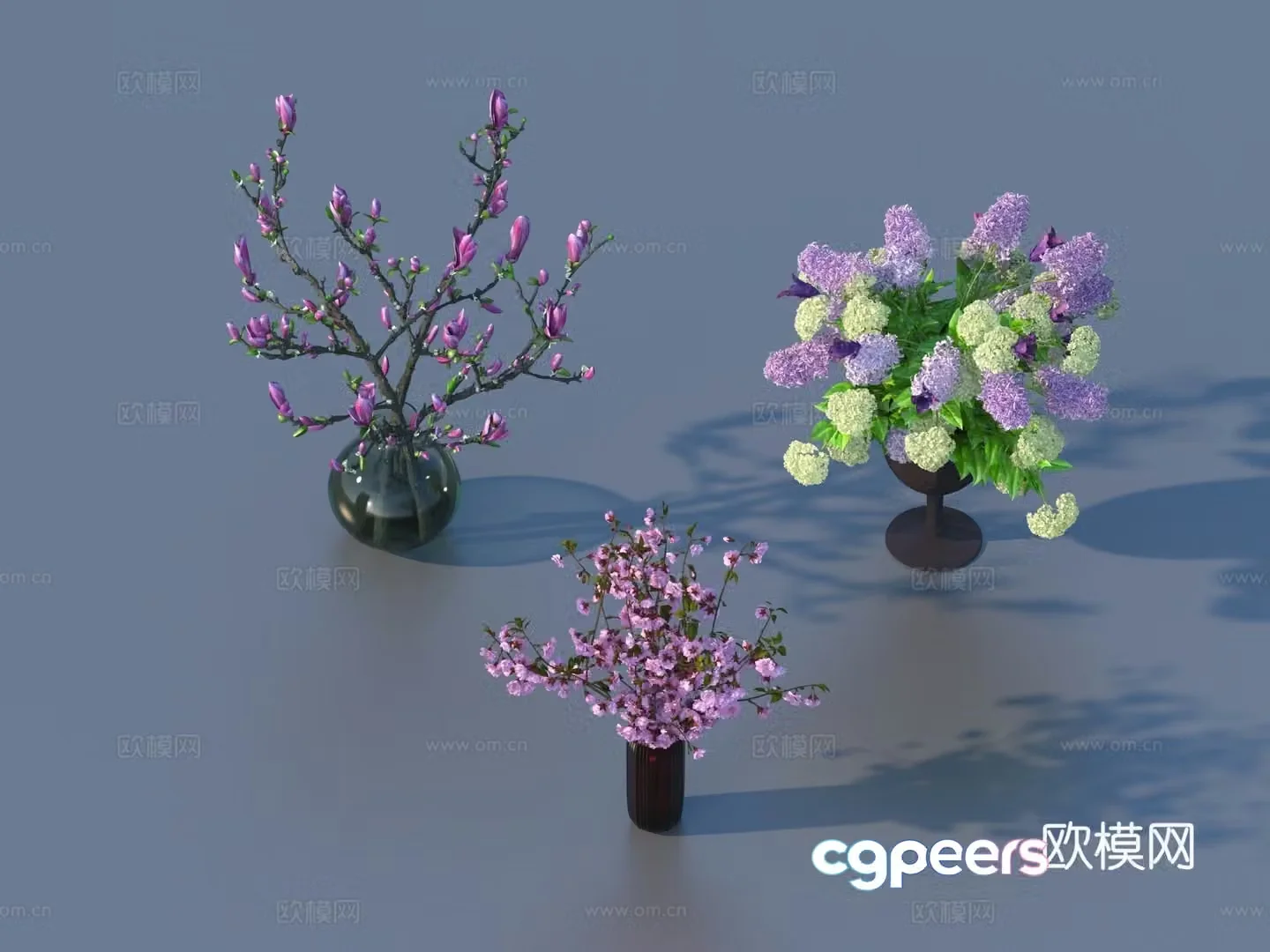 Flowers flower ornaments flower pots potted plants green plants plant 3d model