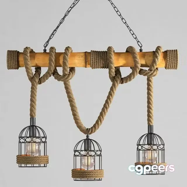 3ds Max Free – Chandelier Loft Rope Chandelier