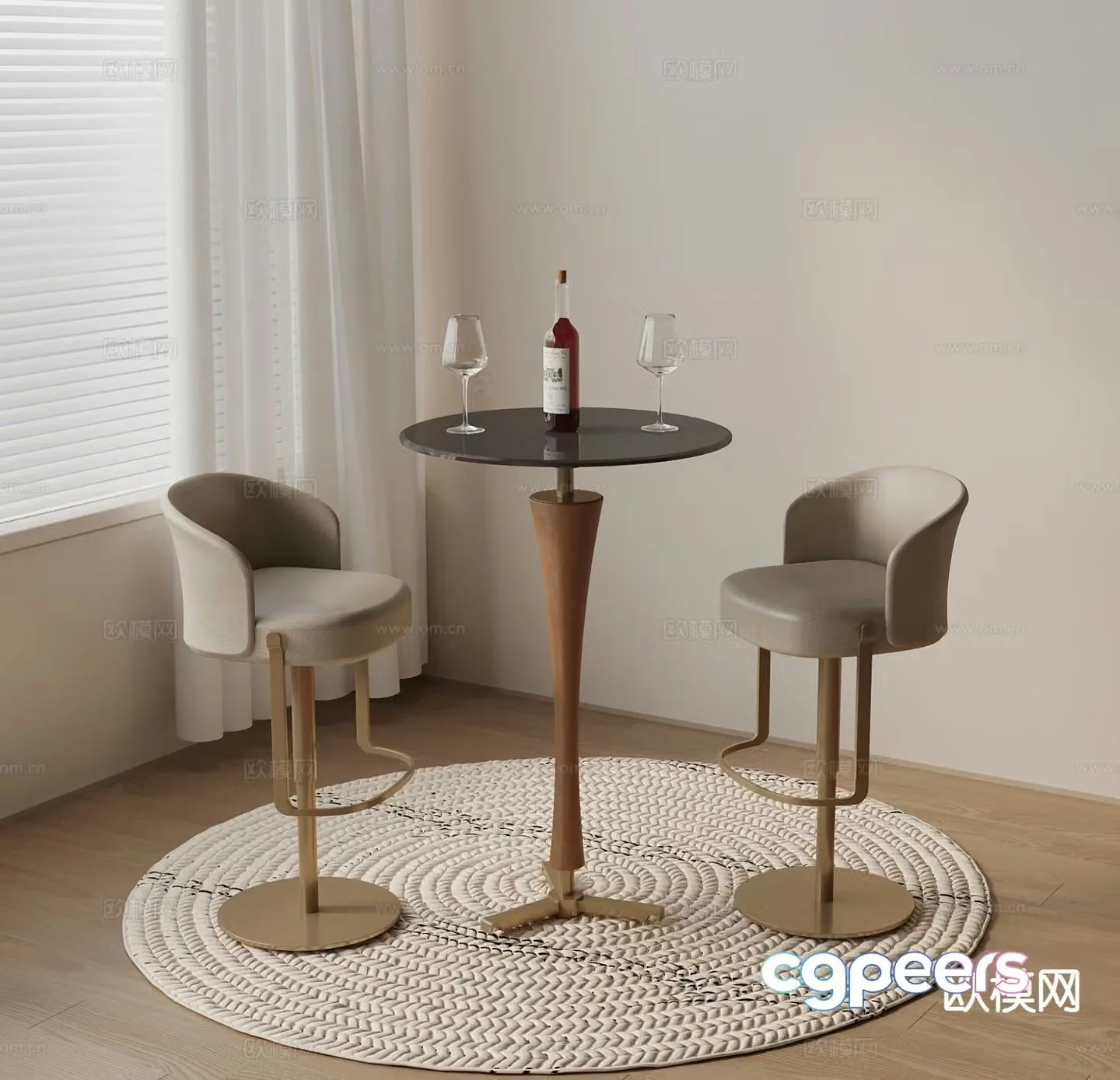 Modern bar stool bar stool high stool 3d model