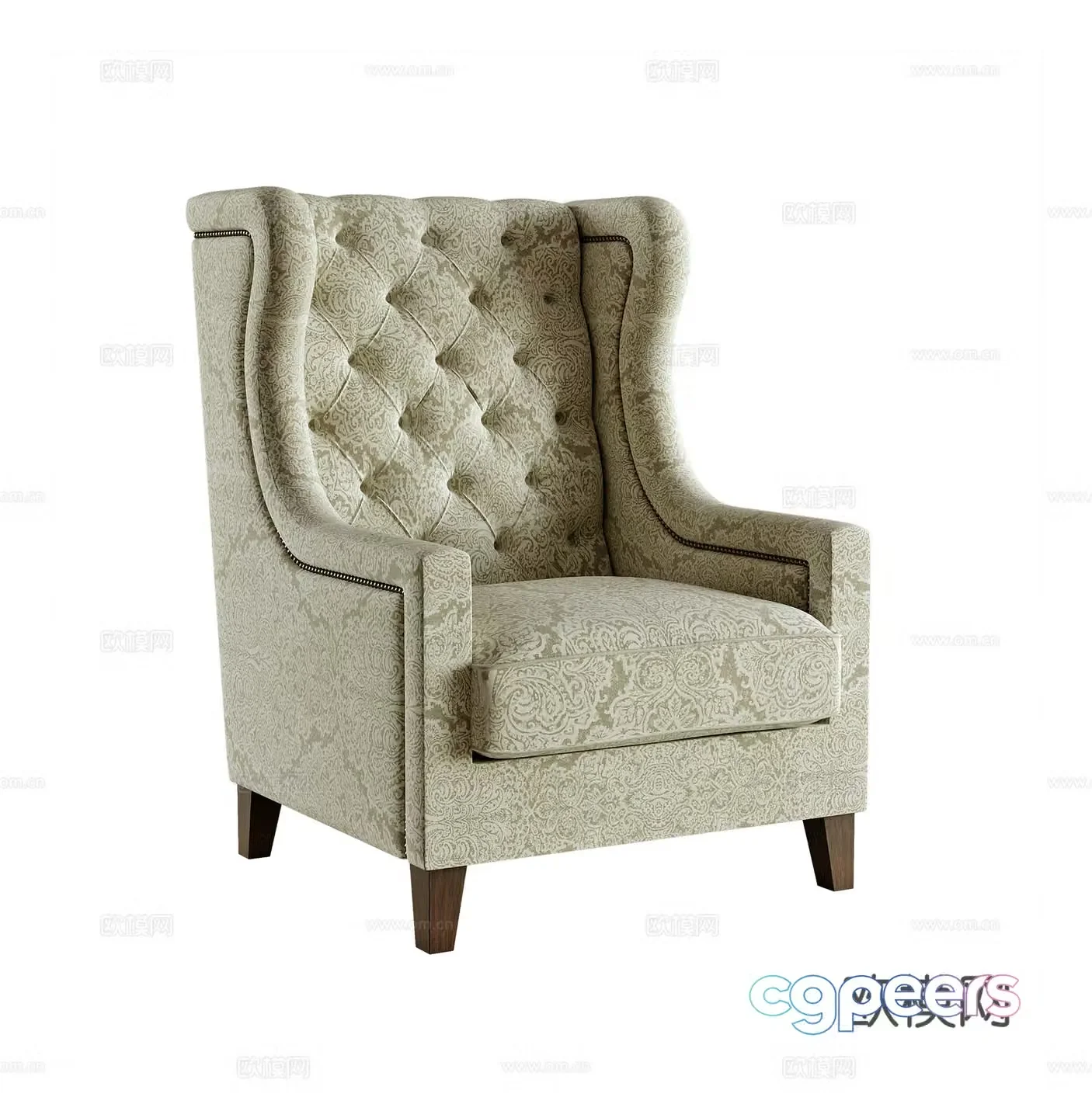 American single sofa 3d model