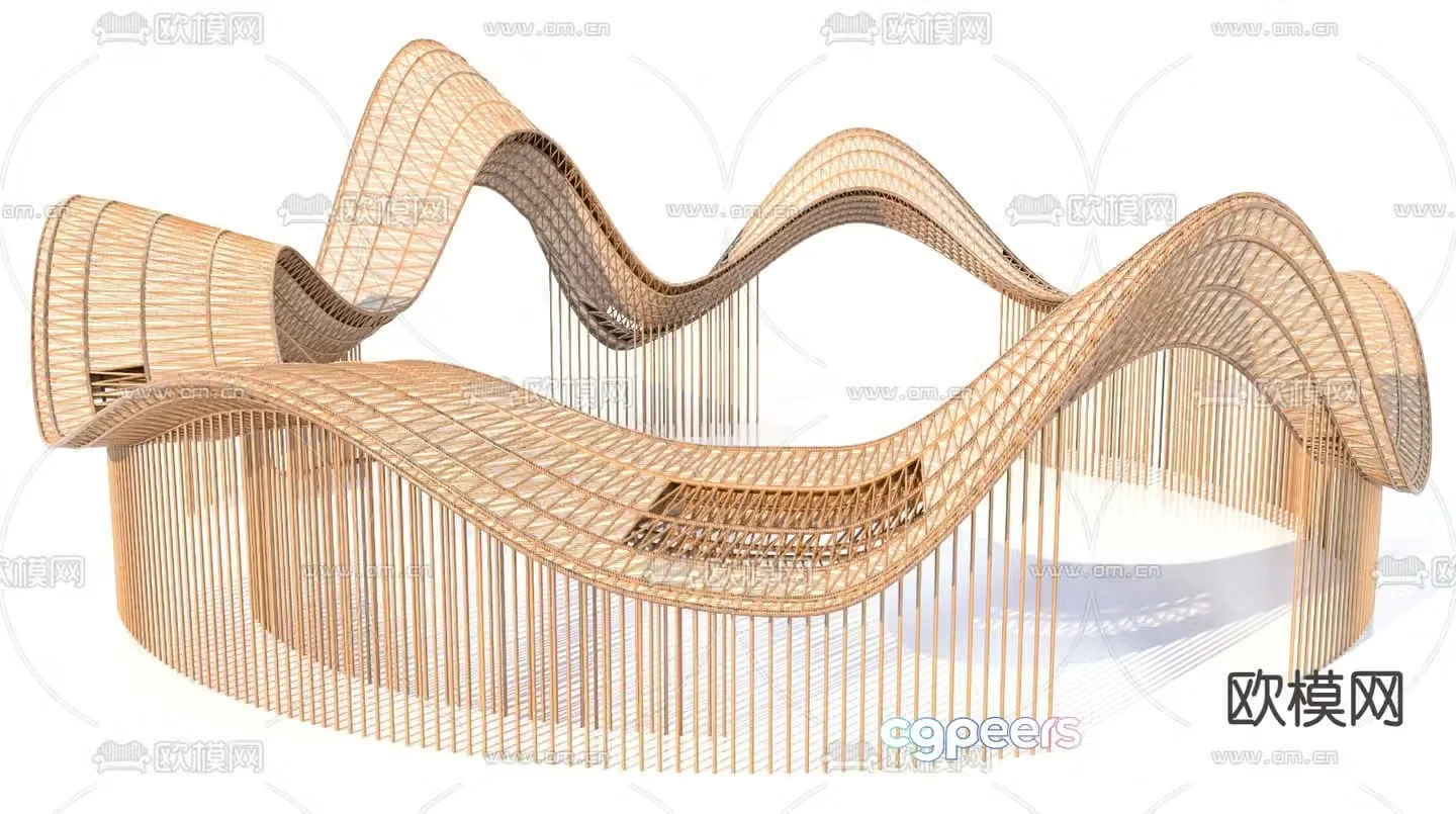 Special-shaped gallery circular gallery 3D model