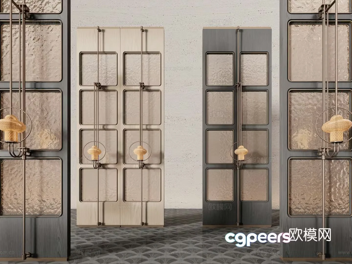 Modern glass screen 3d model