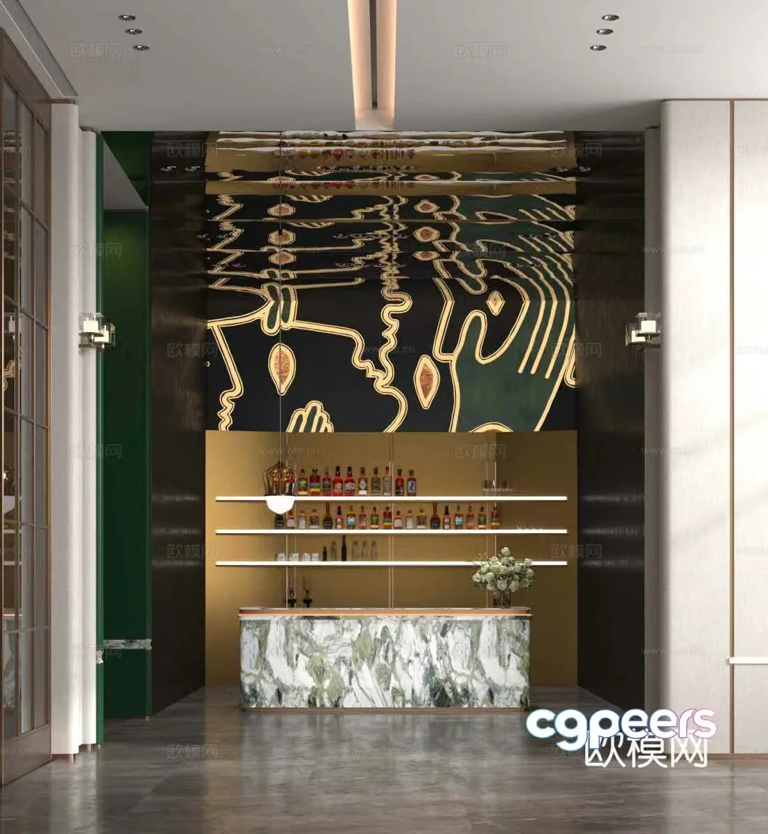Hyundai front desk service desk restaurant front desk KTV front desk 3D model