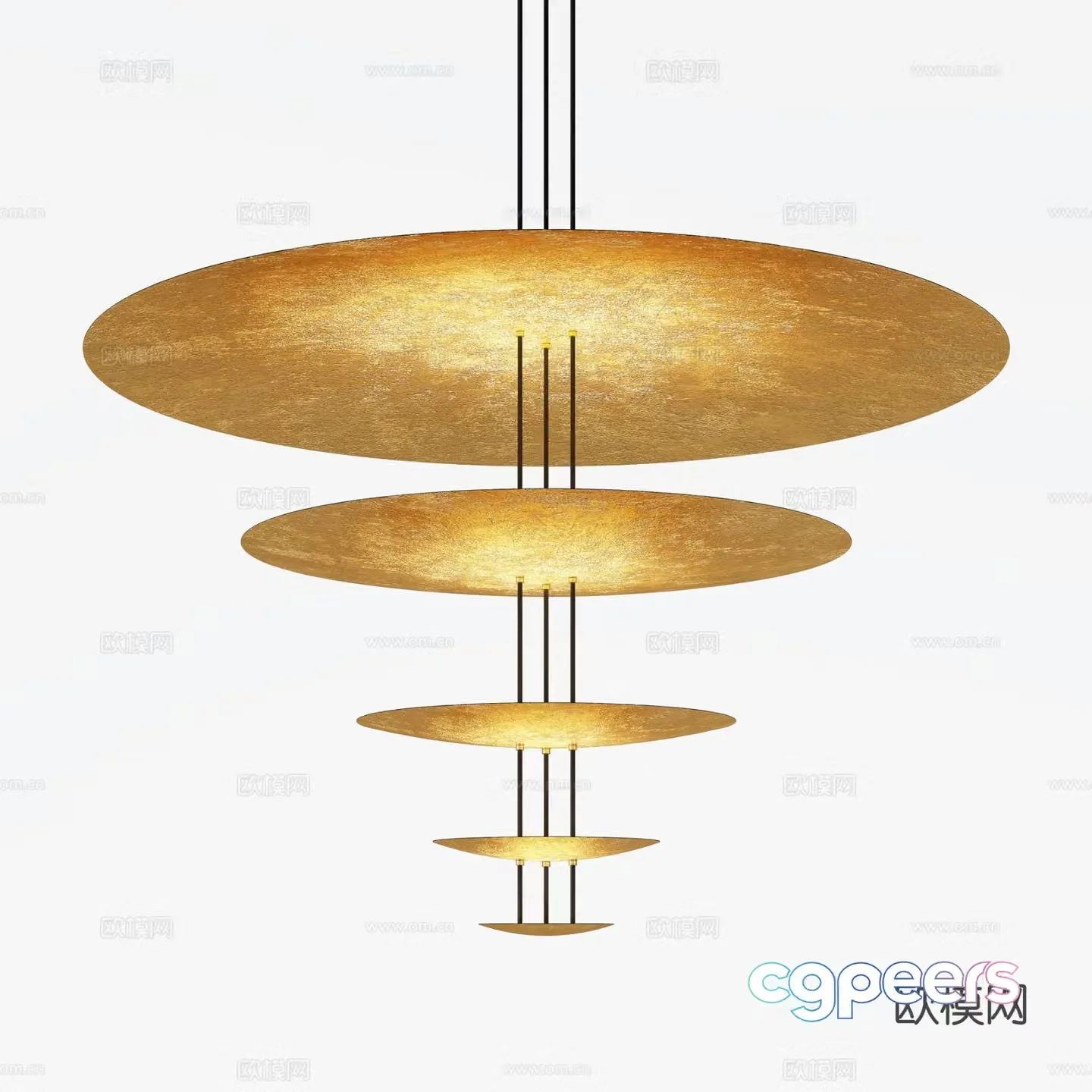 Light luxury chandelier hall chandelier 3d model