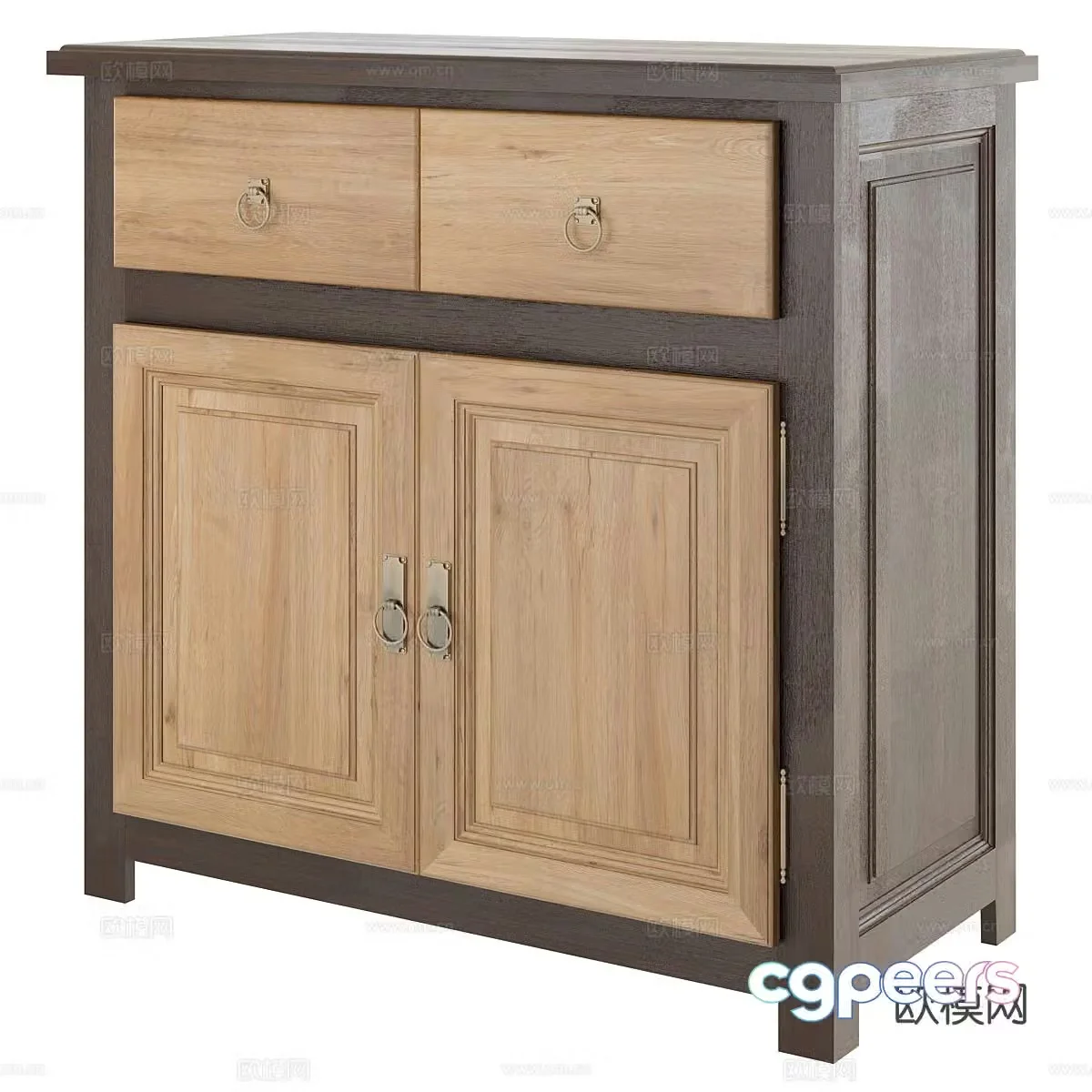 New Chinese style simple cabinet low cabinet drawer cabinet 3d model