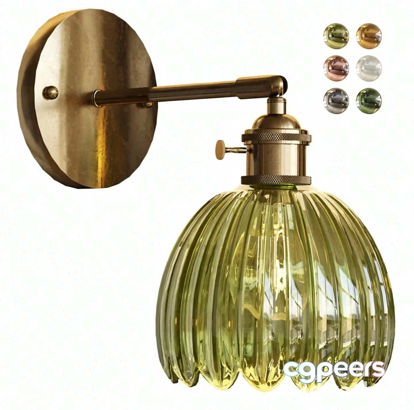 Gold Light Fixture 3D Model – 22157 – VRAY Render