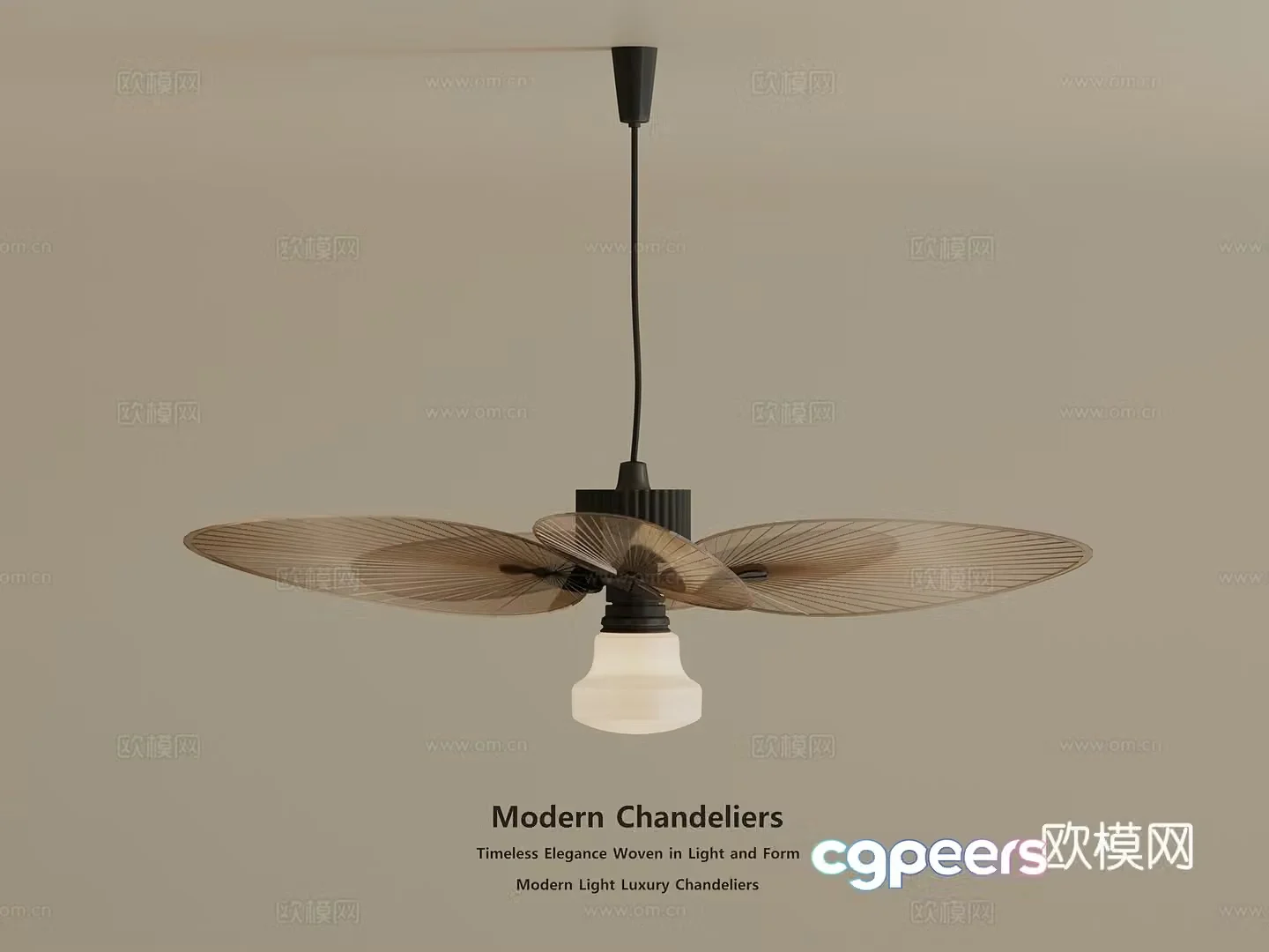 Light luxury medieval fan light fan light restaurant chandelier decorative chandelier art chandelier 3D model