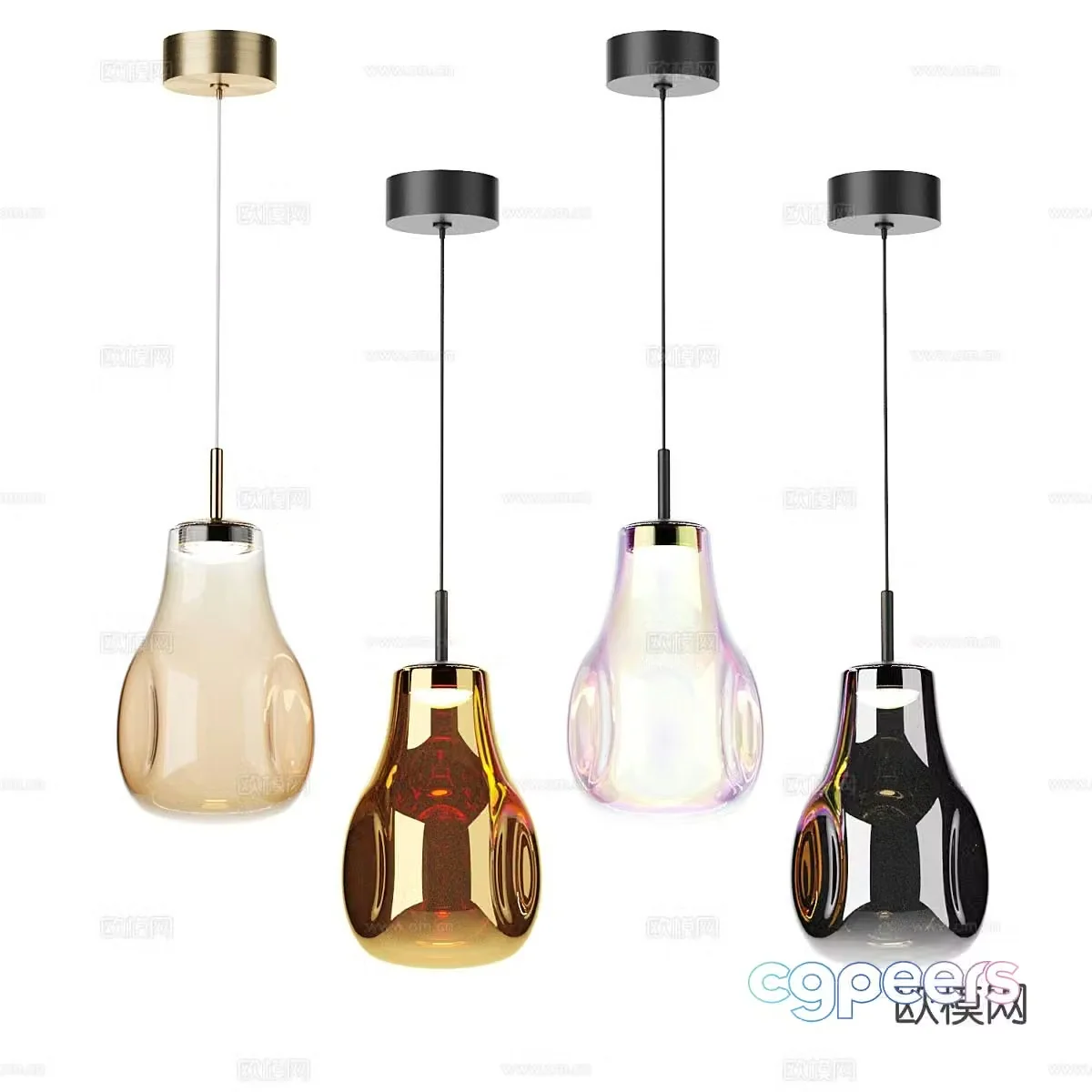 Light luxury chandelier glass chandelier restaurant chandelier 3d model