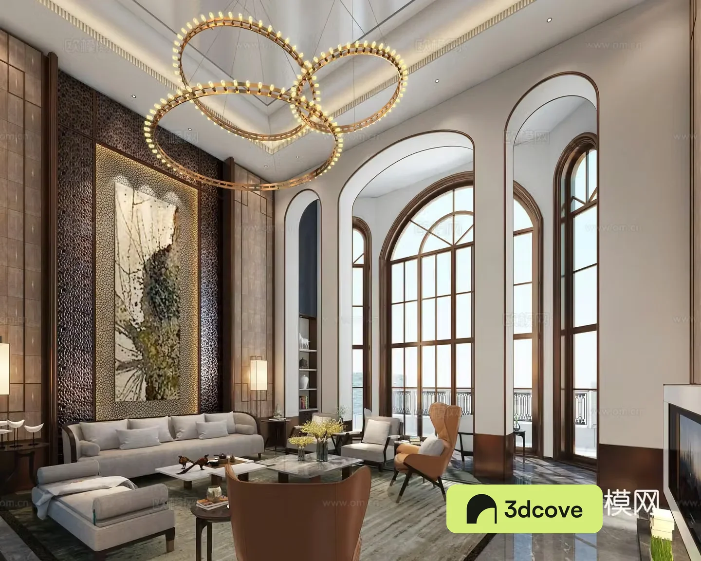 New Chinese style villa living room