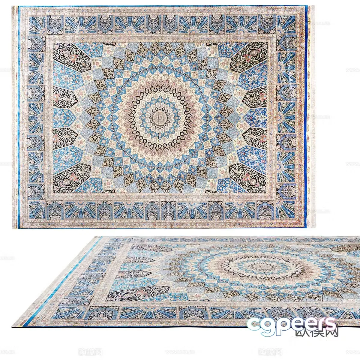 American carpet vintage carpet 3d model