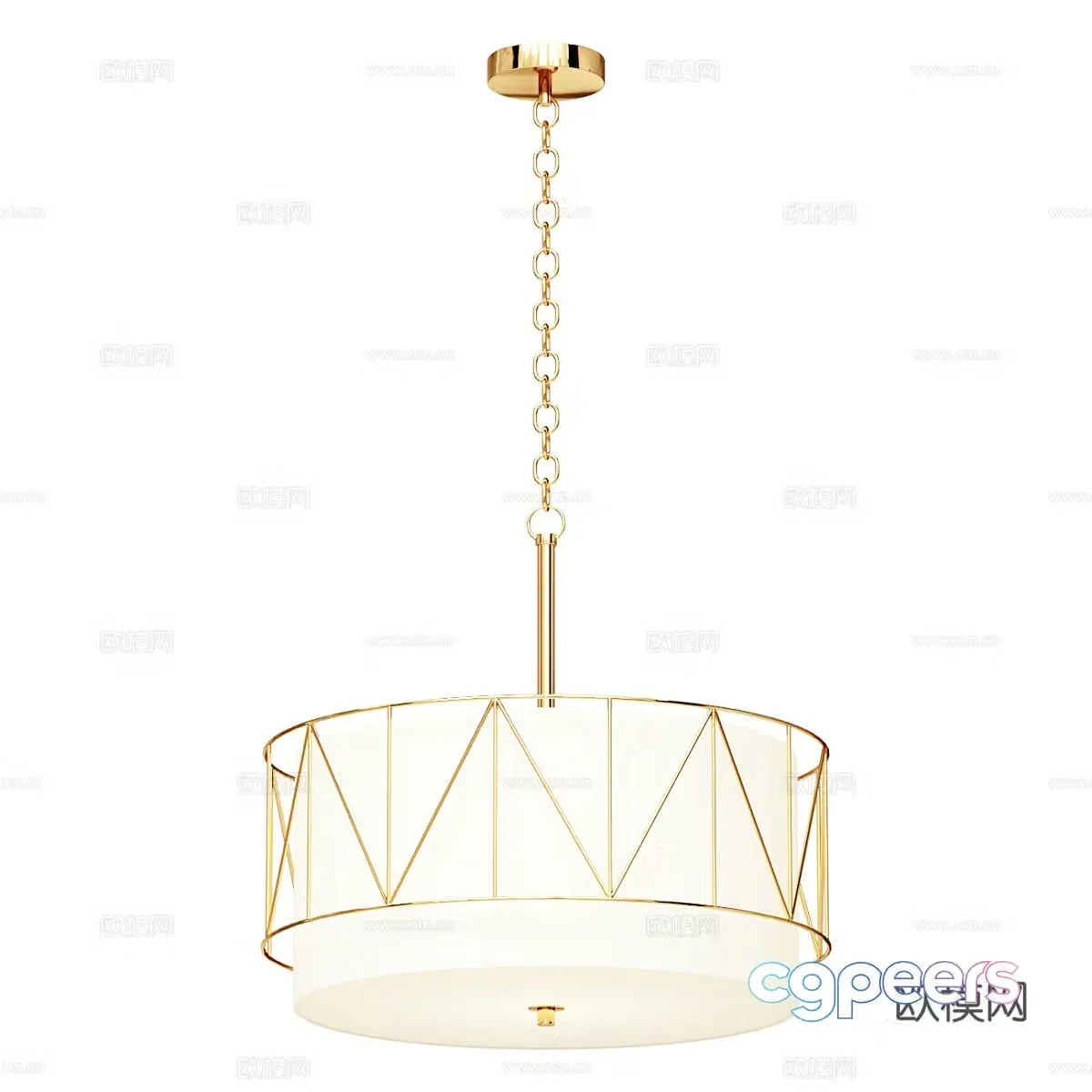 Chandelier Charme Golden Lamp 3D Model