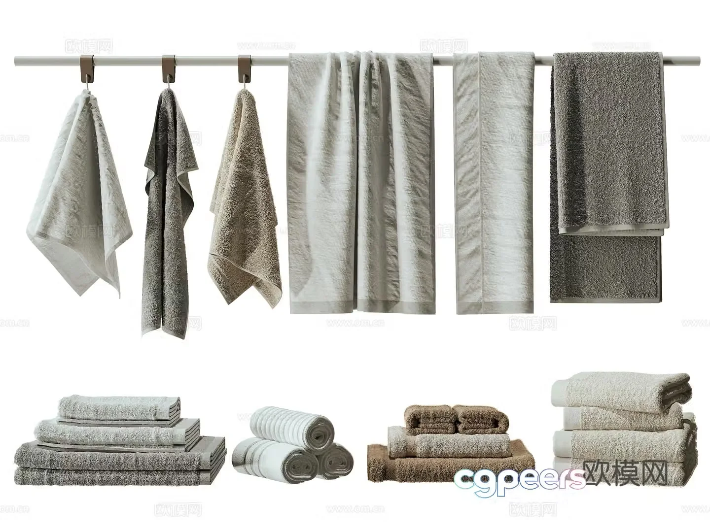 Modern towel 3d model