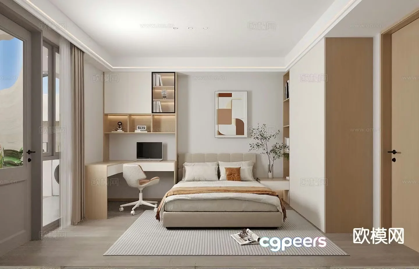 Modern bedroom master bedroom 3d model