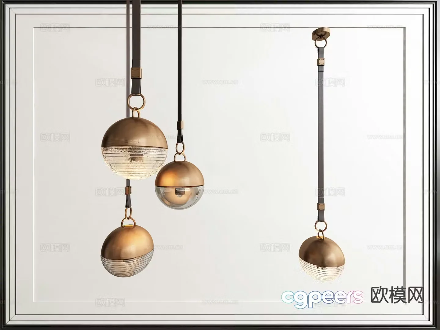 Modern spherical chandelier small chandelier 3d model