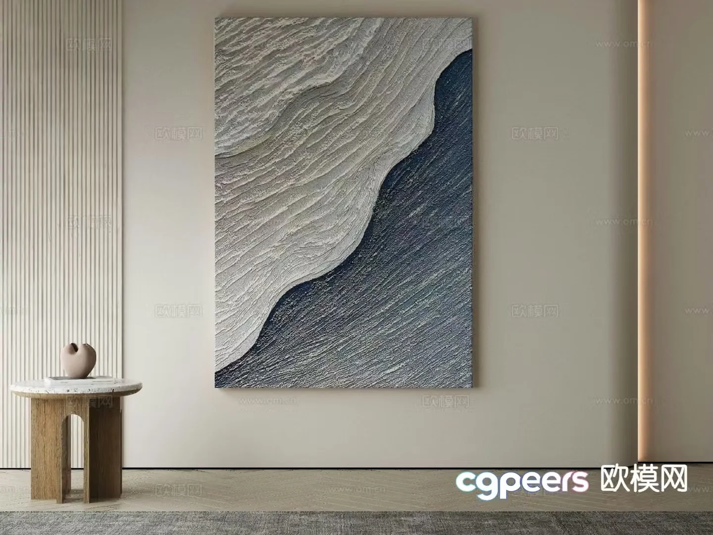 Modern decorative painting texture painting wave painting 3D model