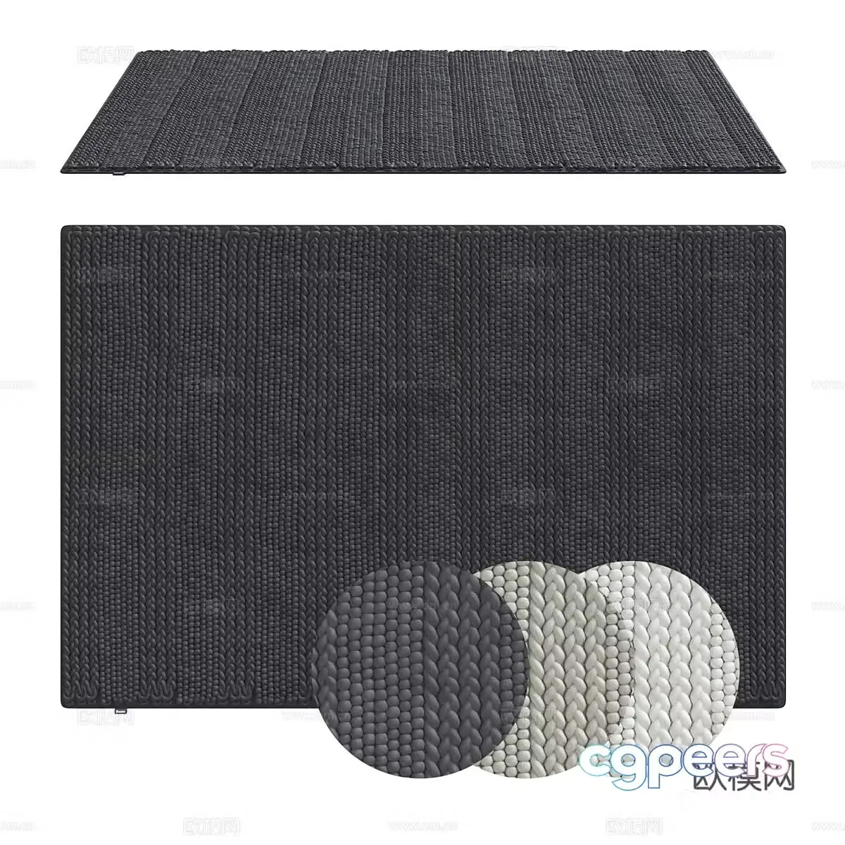 Modern minimalist fabric carpet 3d model