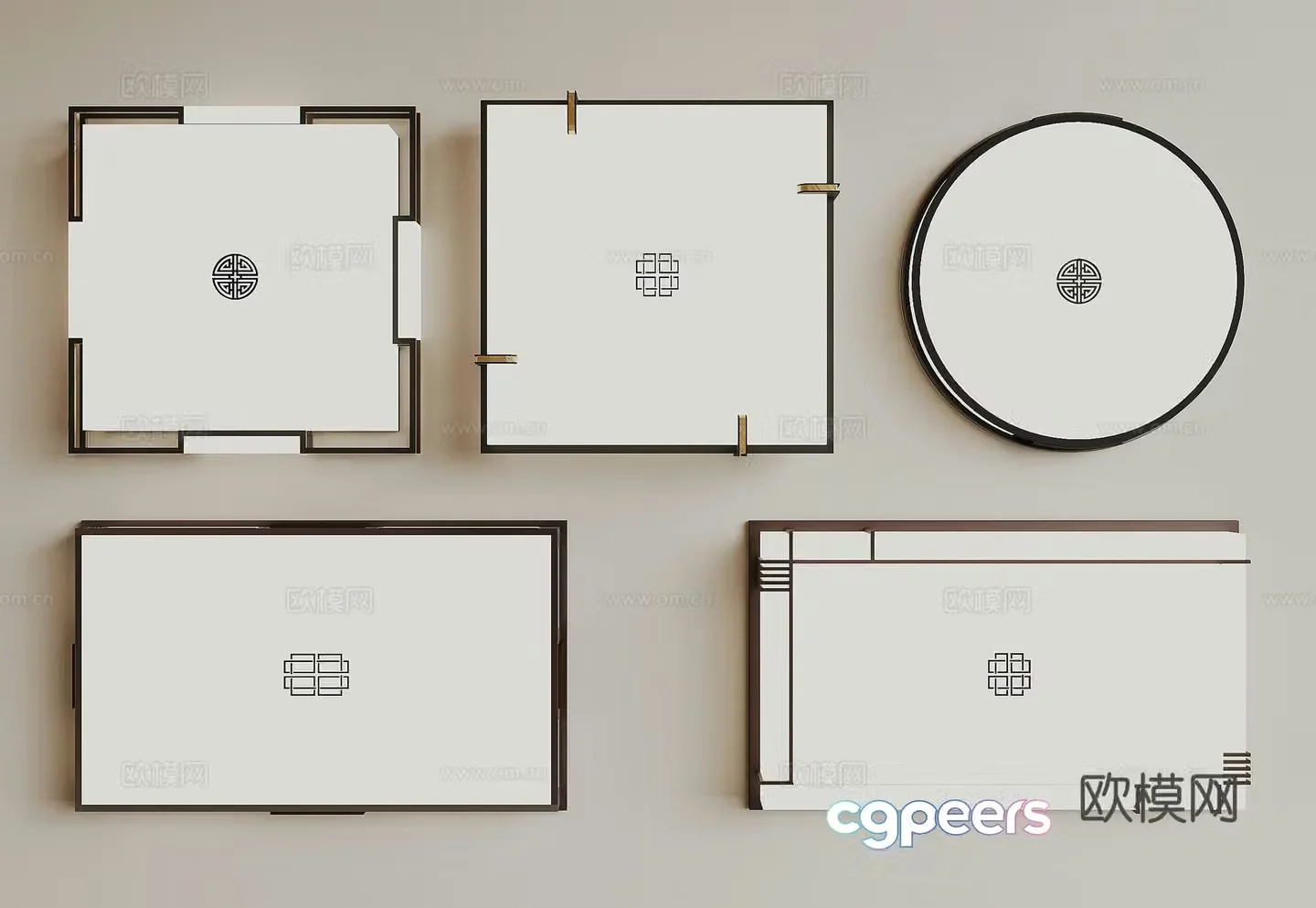 New Chinese ceiling light 3D model