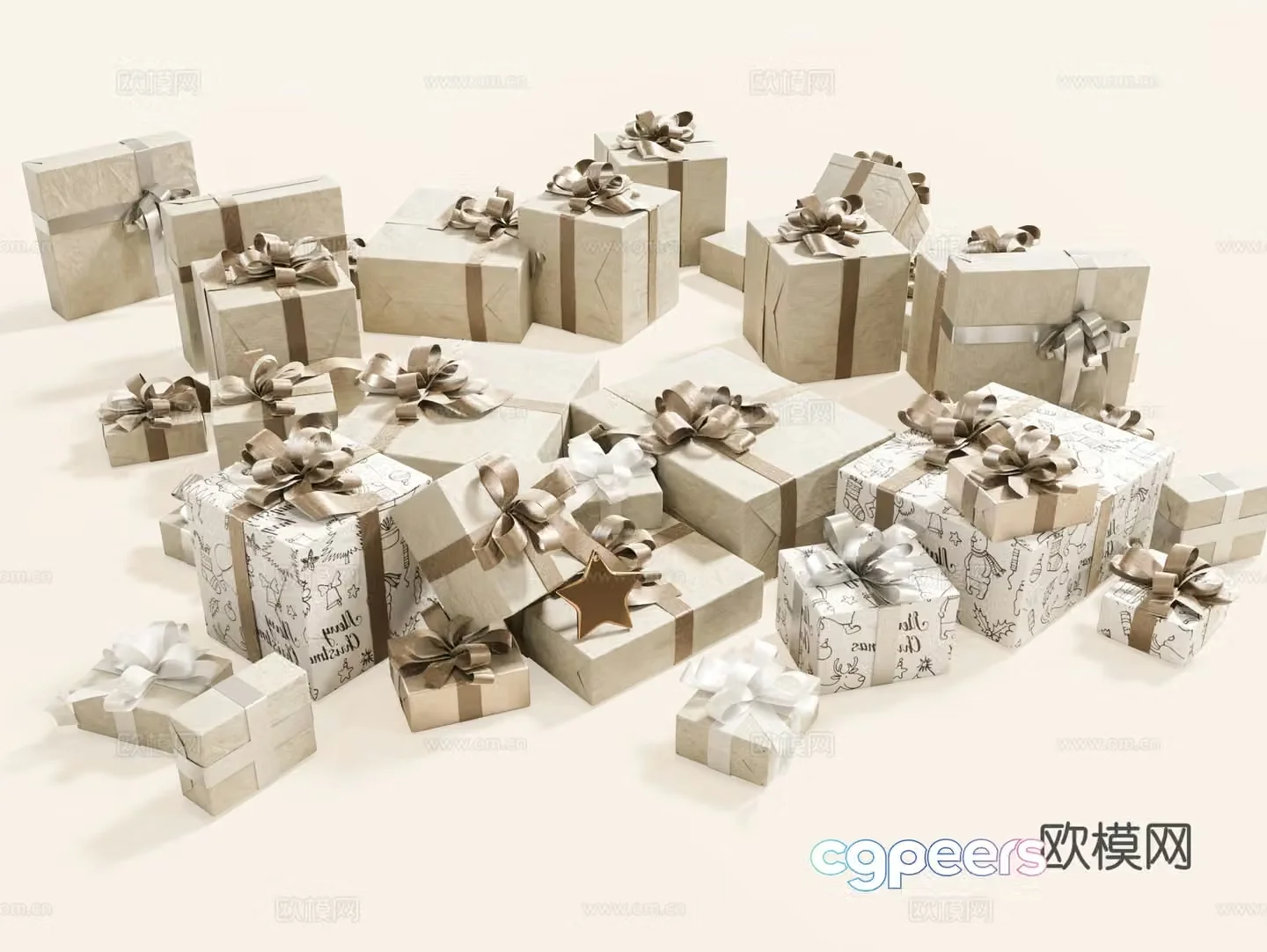 Modern Gift Box Gift Box Gift Box Ornaments Gift Christmas Gifts Heap Packaging 3d Model
