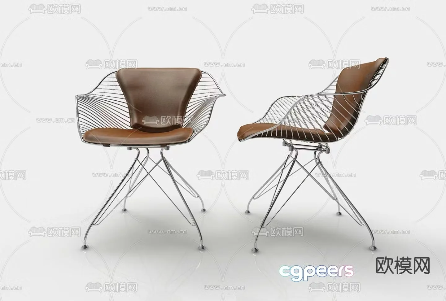 Modern chair dining chair creative chair 3d model