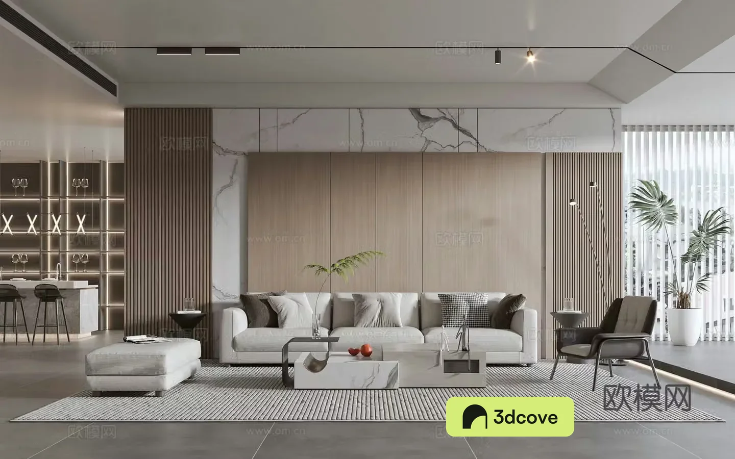 Modern living room modern sofa coffee table combination modern background wall