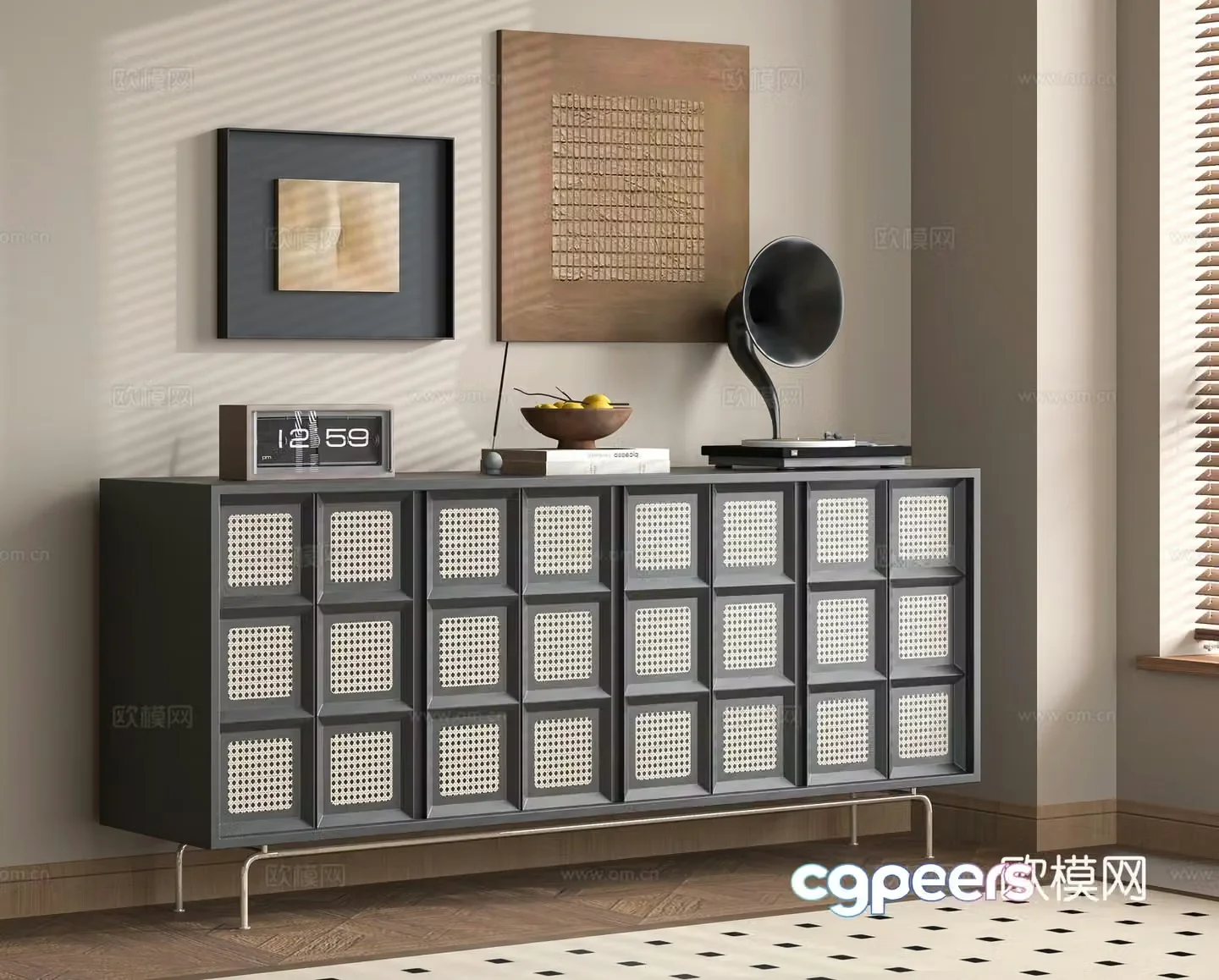 French porch cabinet side cabinet 3D model