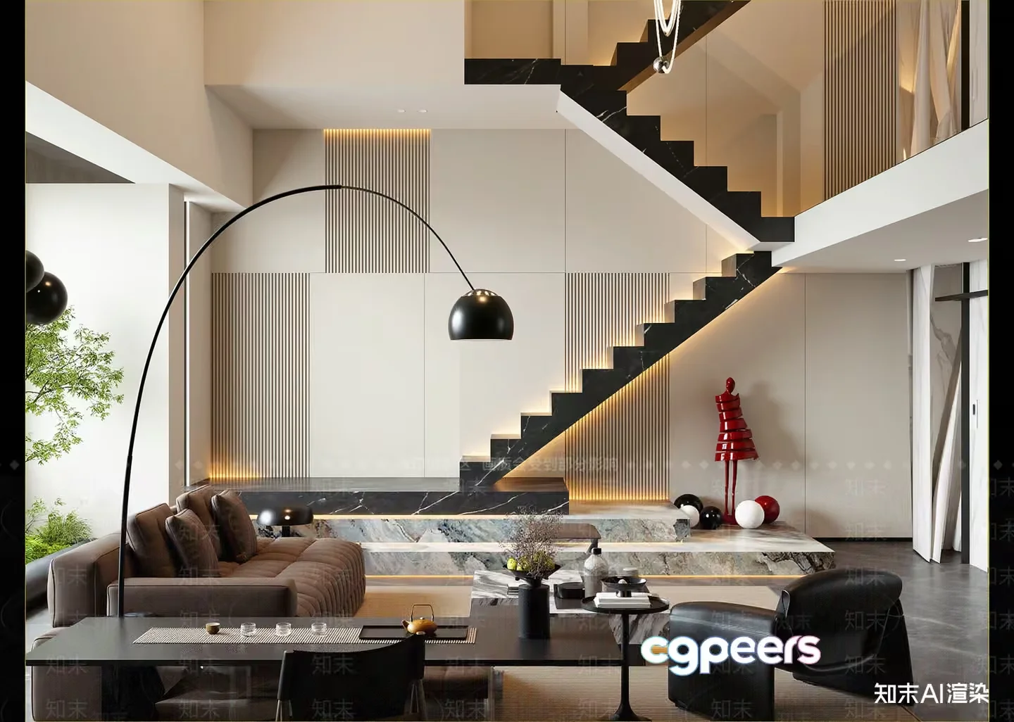 Modern Living Room 3D Model – 13419 – VRAY Render