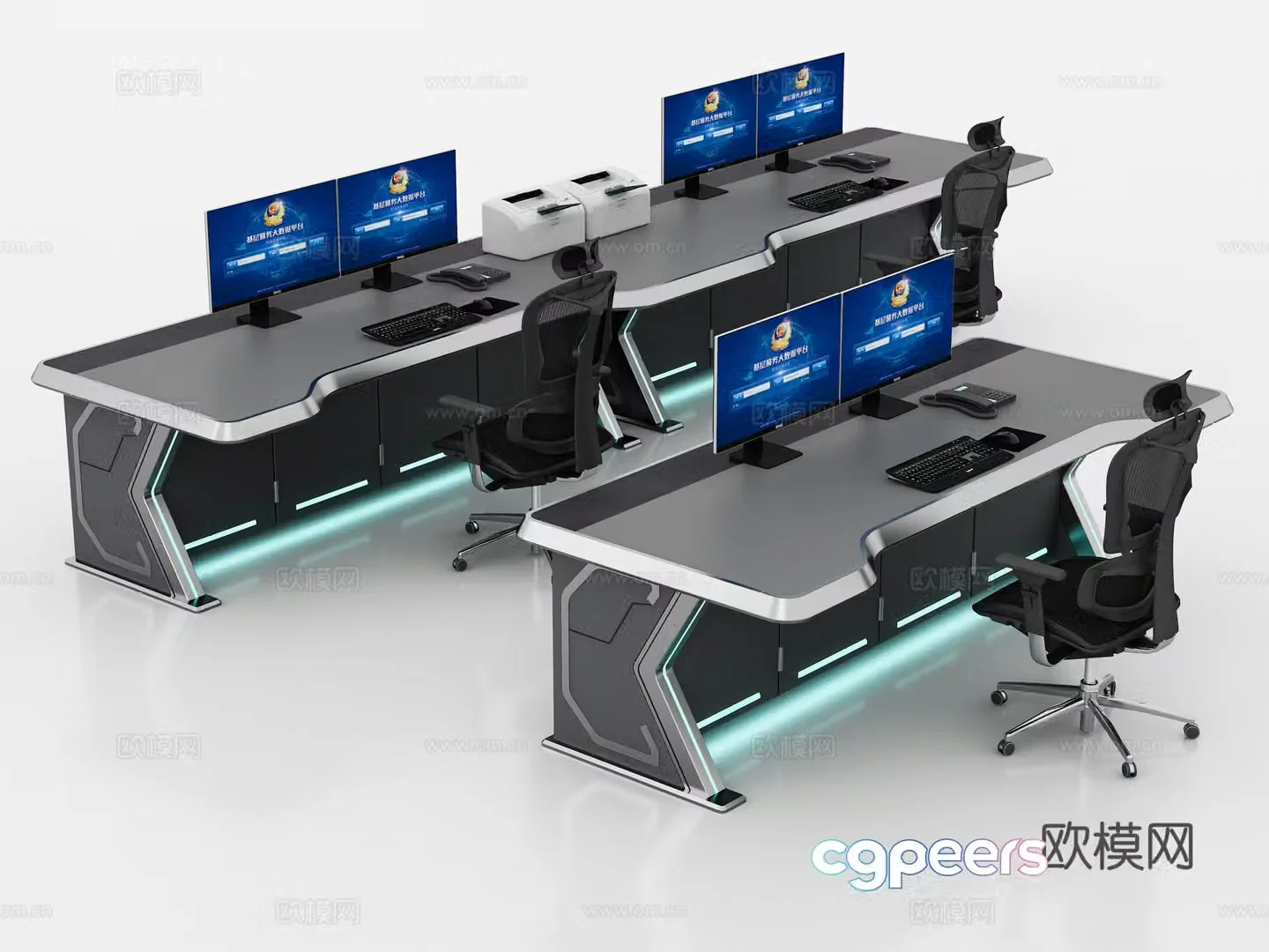 Modern console desk 3d model