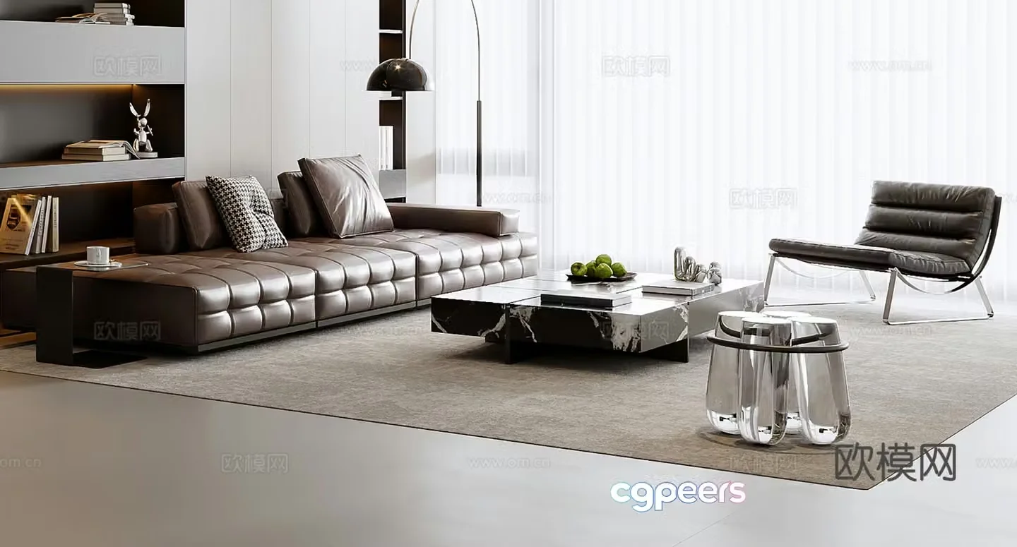 Italian sectional sofa 3d model