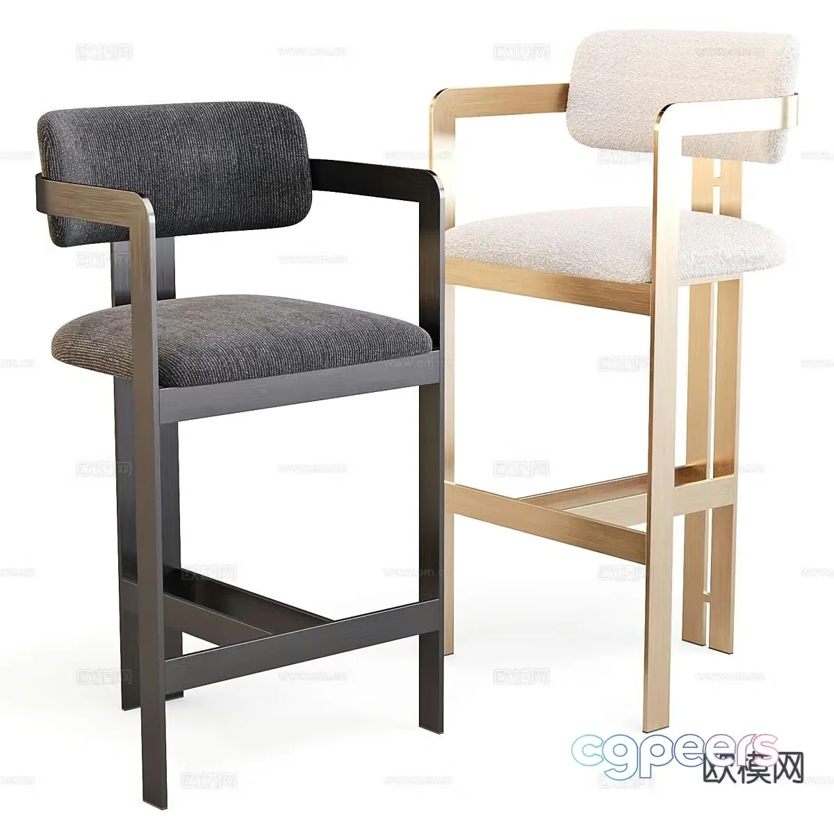 Nordic bar stool bar stool 3d model