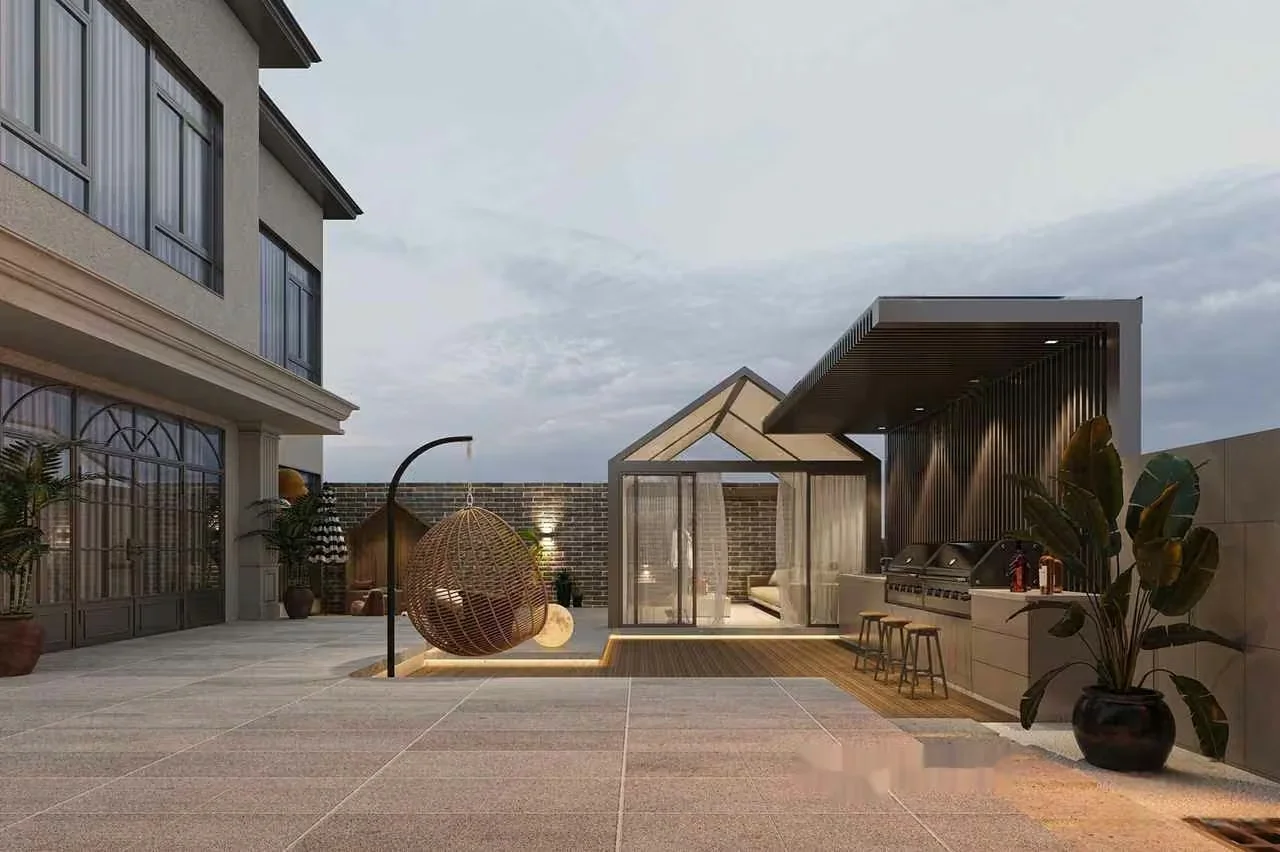Outdoor Patio Space 3D Model – 10123 – VRAY Render