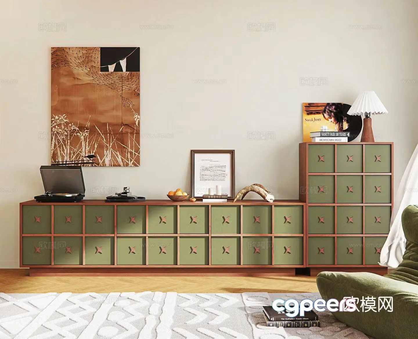 Middle -aged TV Cabinet 3D model