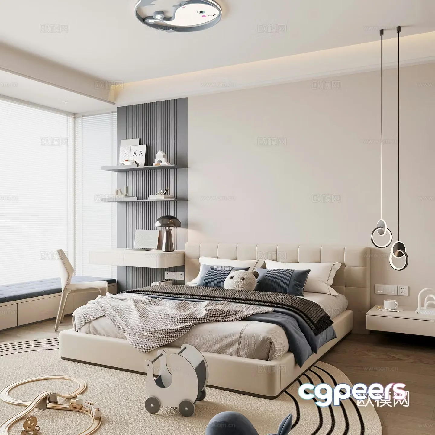 Modern children’s room boy’s room 3d model