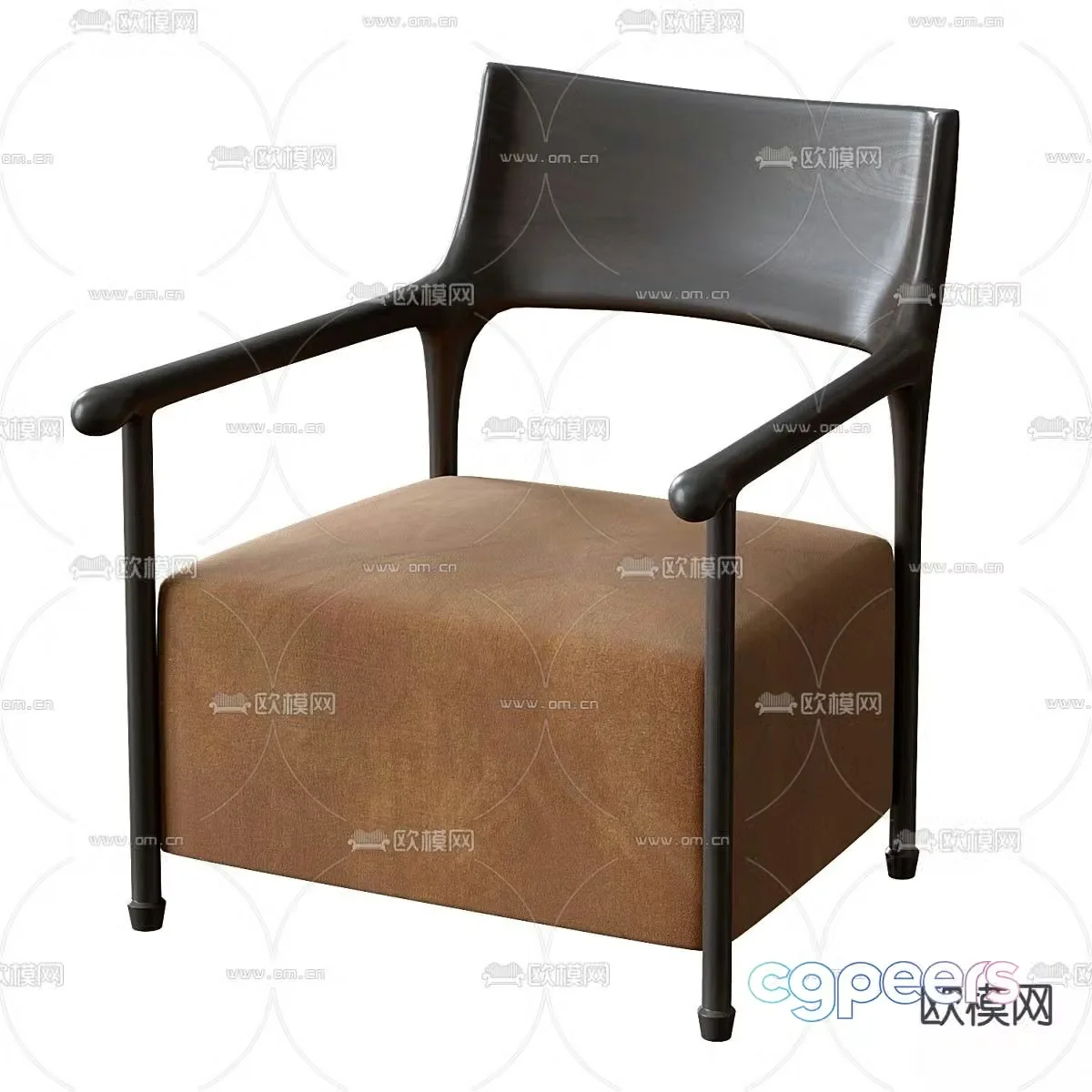 Velvet Sofa Single Sofa 3D Model