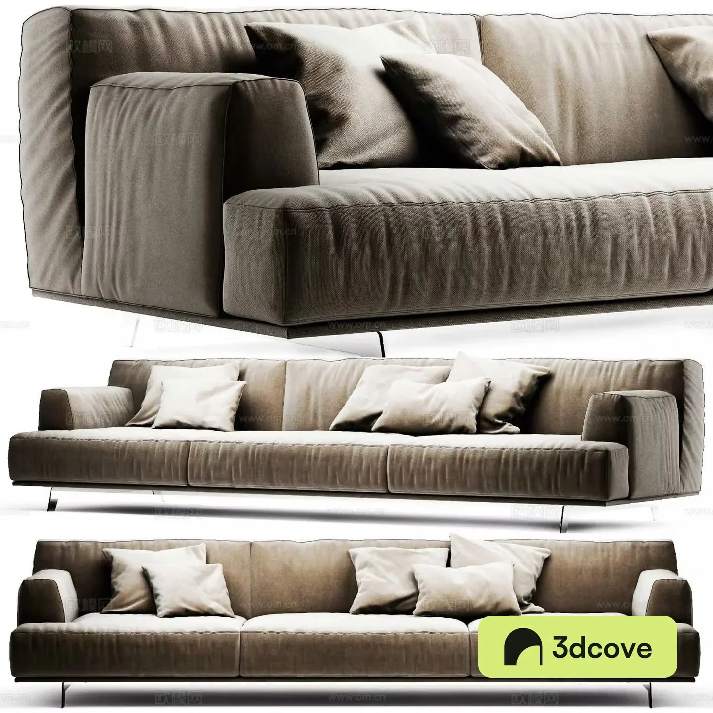 Tribeca modern fabric sofa three seater sofa