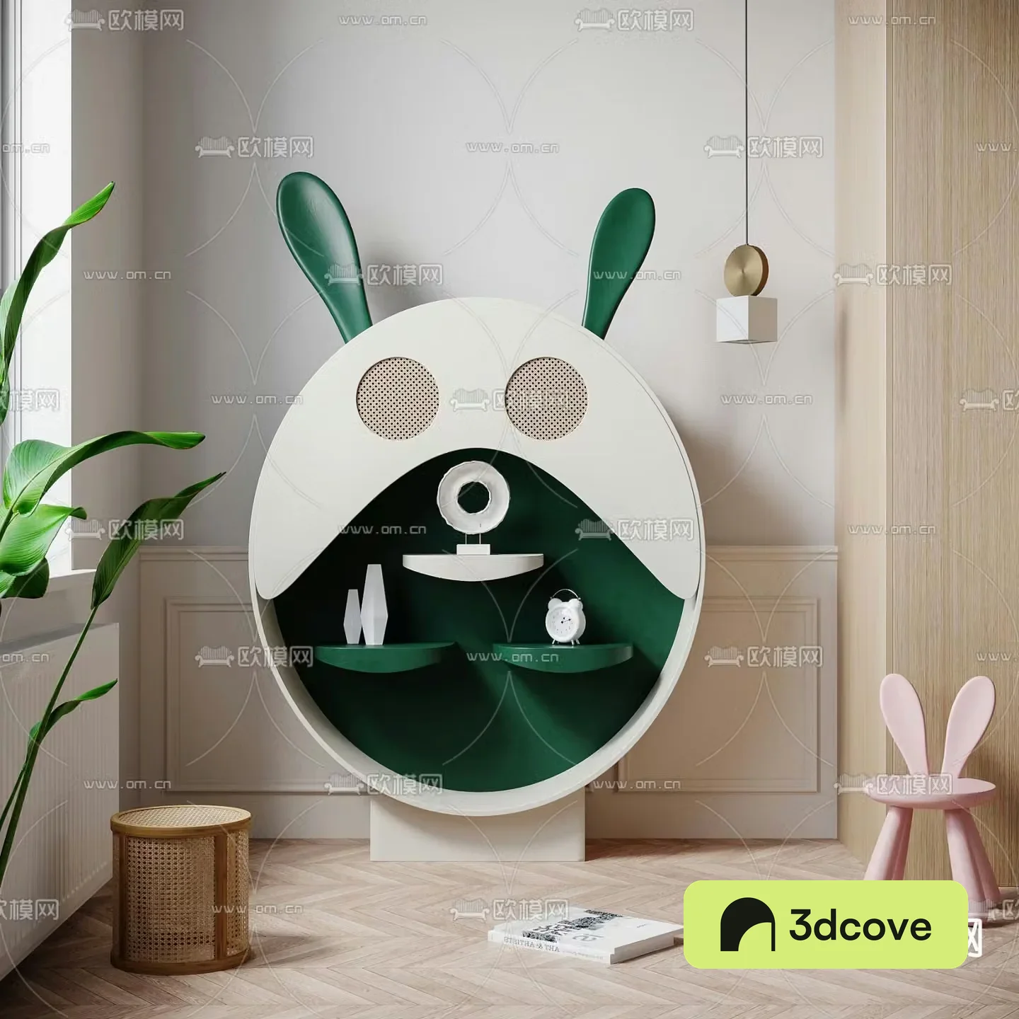 Modern rabbit shape children’s cabinet