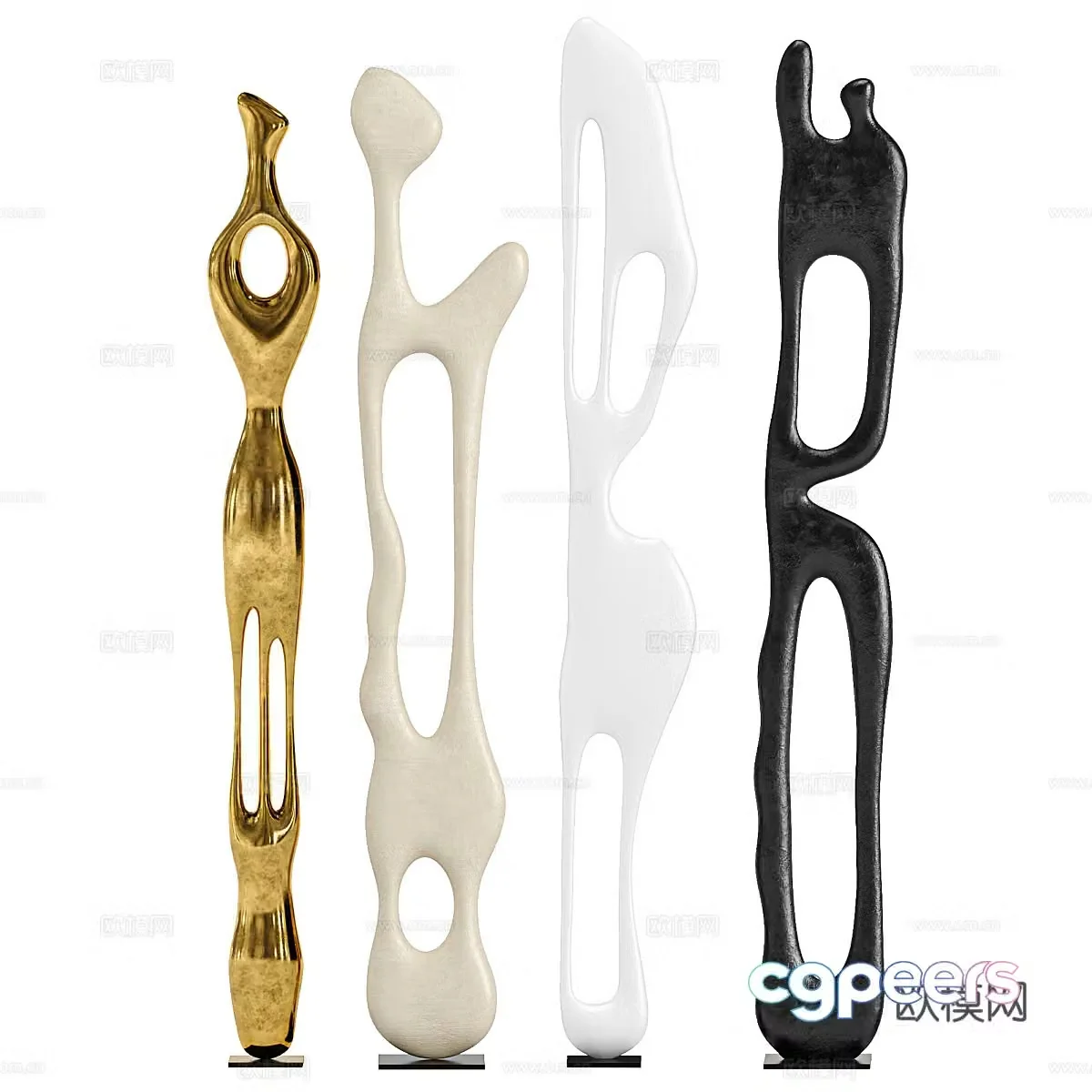 Modern abstract sculpture ornament 3d model