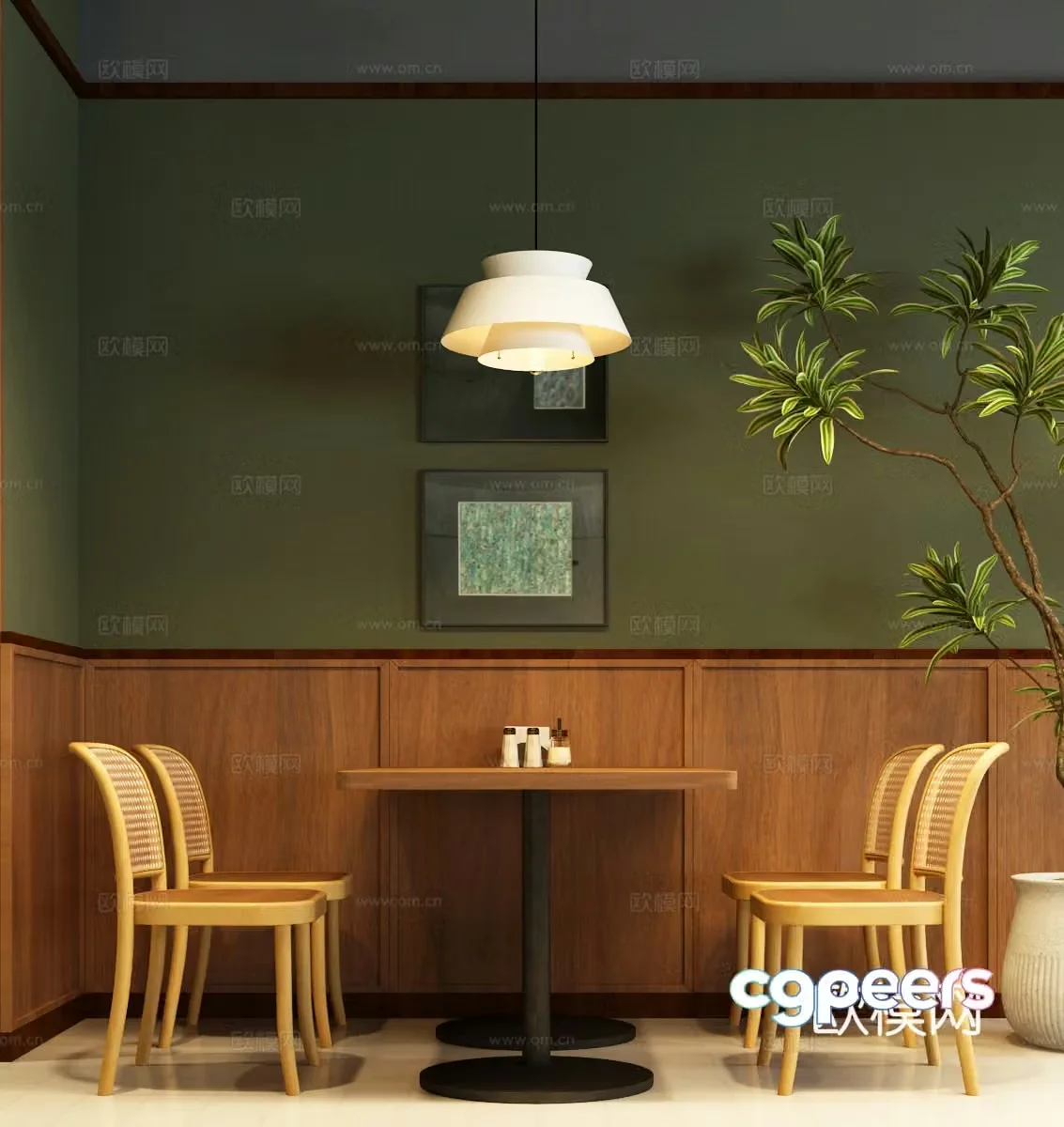Modern dining table and chair Nordic dining table and chairs Restaurant dining table and chairs 3D model