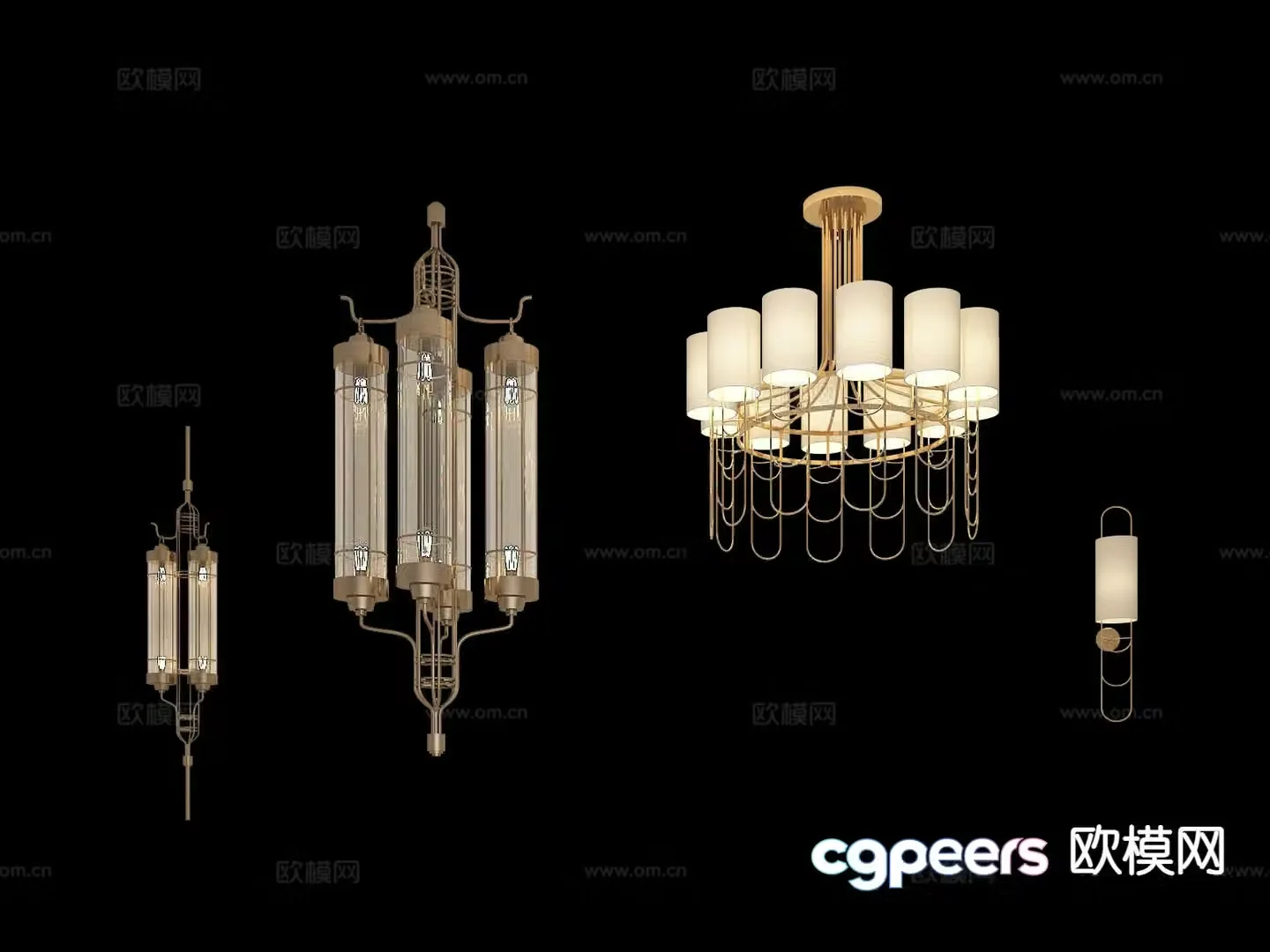 New Chinese style chandelier 3d model