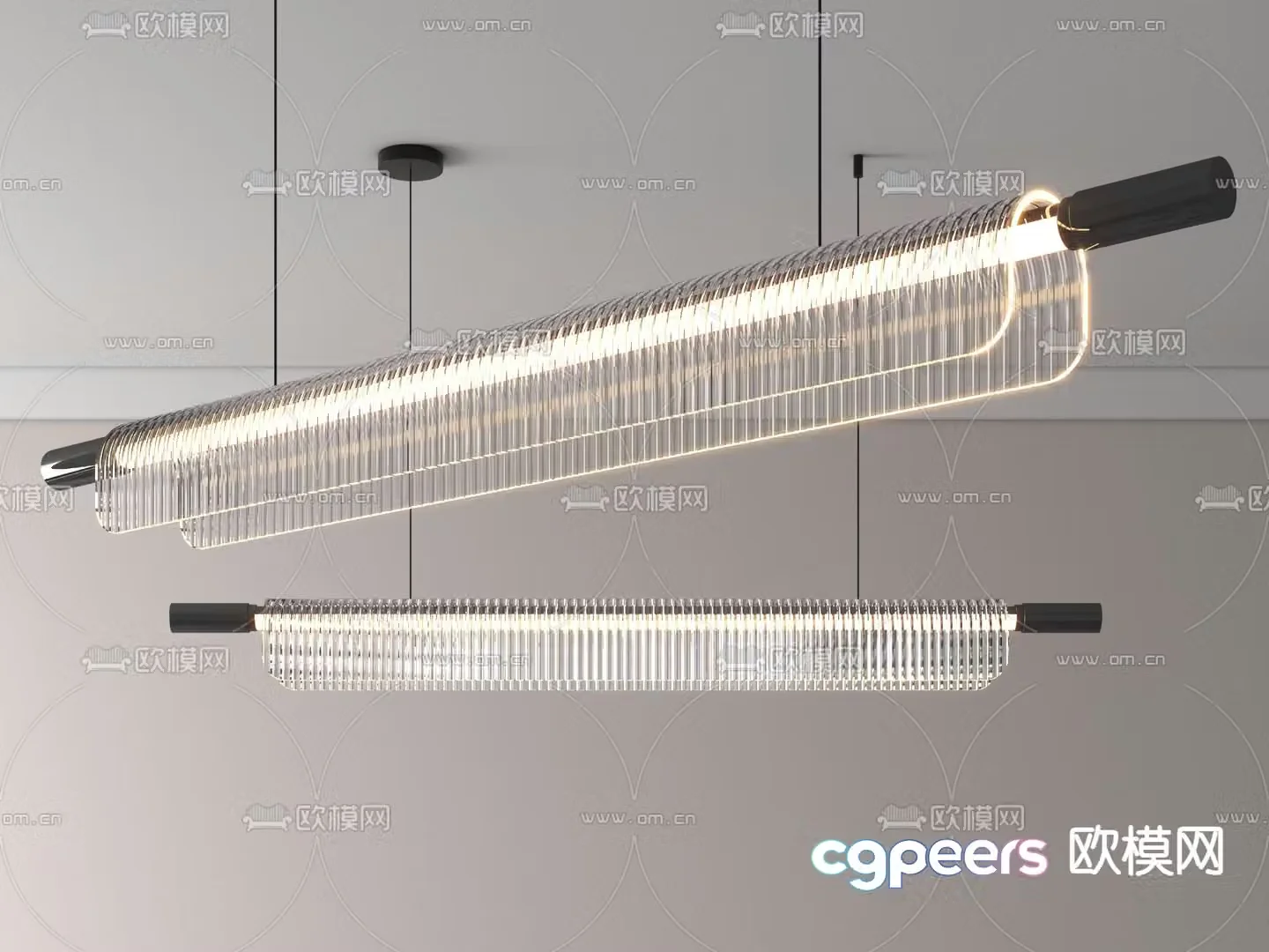 Glass chandelier restaurant chandelier 3d model