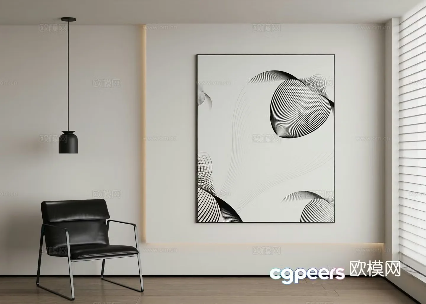 Modern decorative painting 3d model